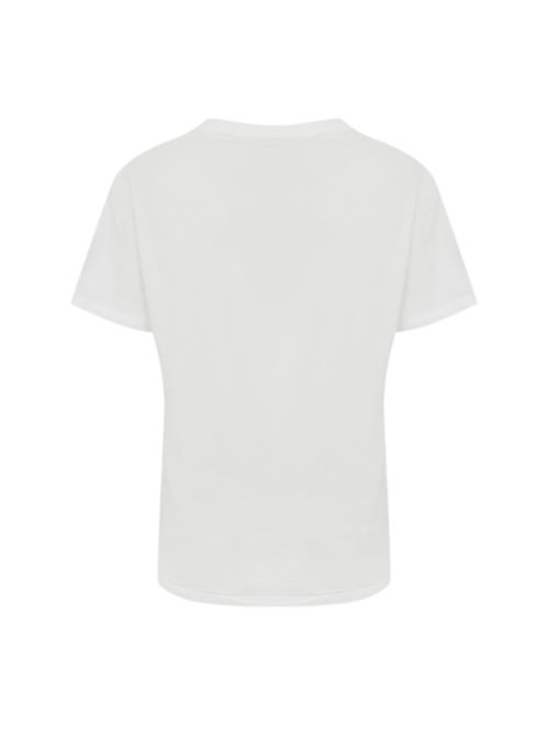 T-shirt Emilie in cotone con ricamo Sirena Si, Serena Mai Mc2 Saint Barth | EMILIE05869H SIRENA SERENA 01N EMB